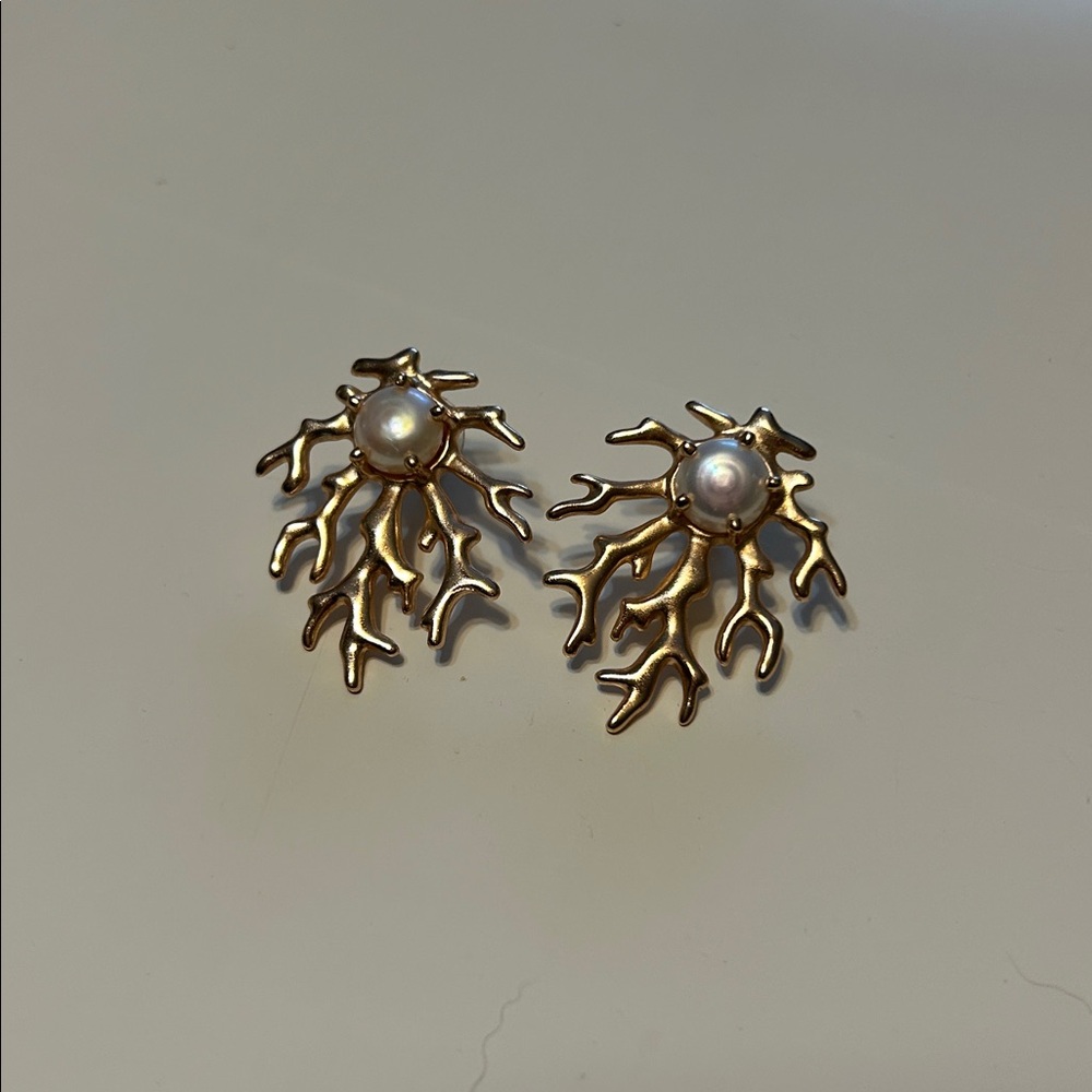 Kendra Scott Rose Gold and Pearl Coral Earrings